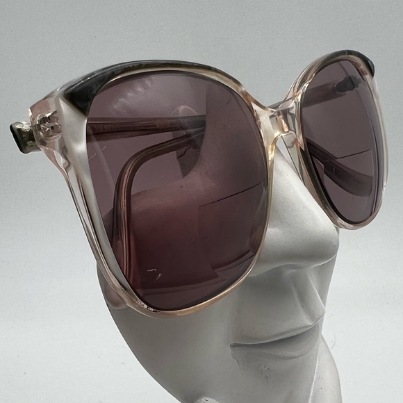 Vintage Nine To Five Gray Translucent Oval Sunglasses Frames - Picture 2 of 6